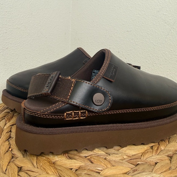 NEW Ugg Ironwood Clog Regenerate GOLDENSTAR SLINGBACK CLOGS Leather Dark Brown - Picture 3 of 9